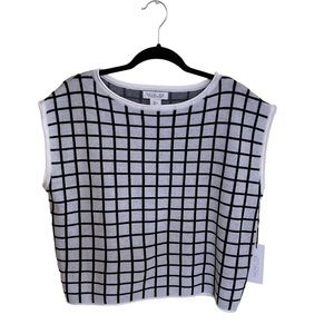 rachel zoe black and white crop sweater vest